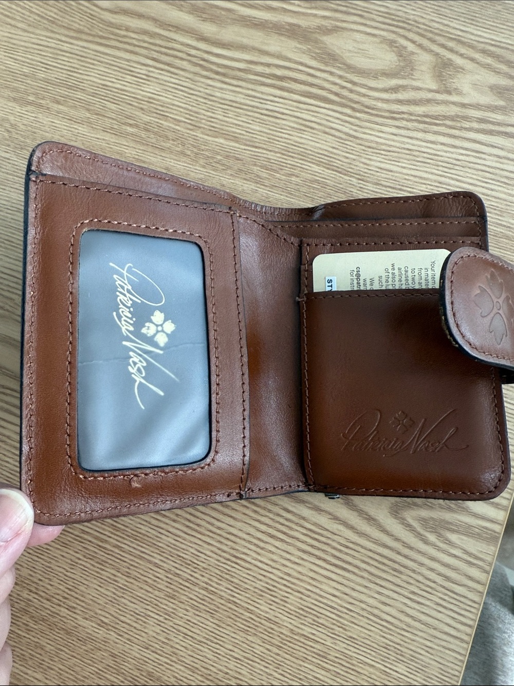 Patricia Nash Embossed Floral Brown Leather Snap Wallet - Picture 4 of 6